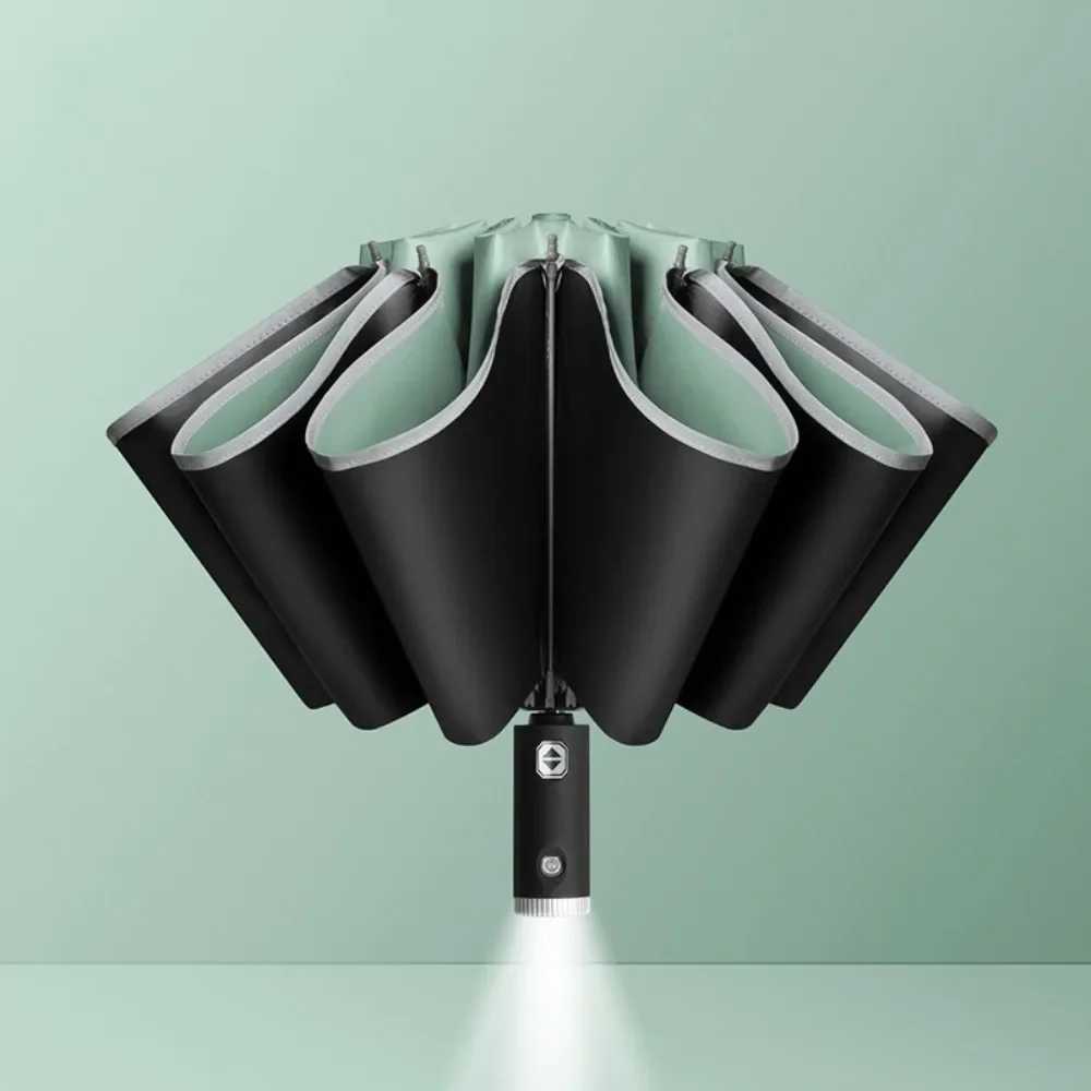 new automatic opening and closing umbrella led lighted fully automatic reverse business sunshade three folding folding umbrella new automatic opening and closing umbrella led lighted fully automatic reverse business sunshade three folding folding umbrella