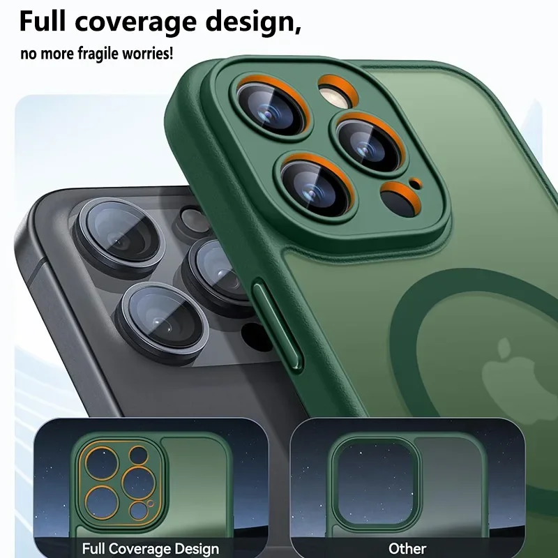 luxury frosted phone case for iphone 17 16 15 14 13 12 11 pro max plus 17 air 16e for magsafe matte transparent magnetic cover luxury frosted phone case for iphone 17 16 15 14 13 12 11 pro max plus 17 air 16e for magsafe matte transparent magnetic cover