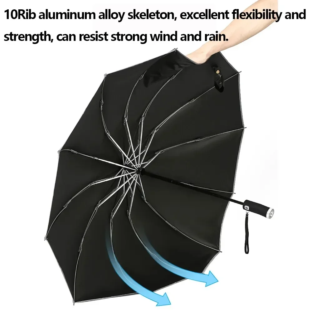 new automatic opening and closing umbrella led lighted fully automatic reverse business sunshade three folding folding umbrella new automatic opening and closing umbrella led lighted fully automatic reverse business sunshade three folding folding umbrella